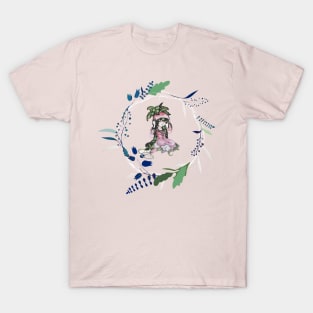 Radsh girl in plant cirkul T-Shirt